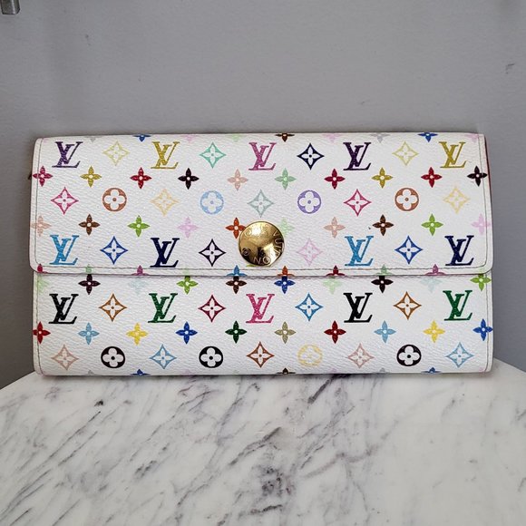 Louis Vuitton White Multicolor Sarah Long Wallet - Picture 1 of 15